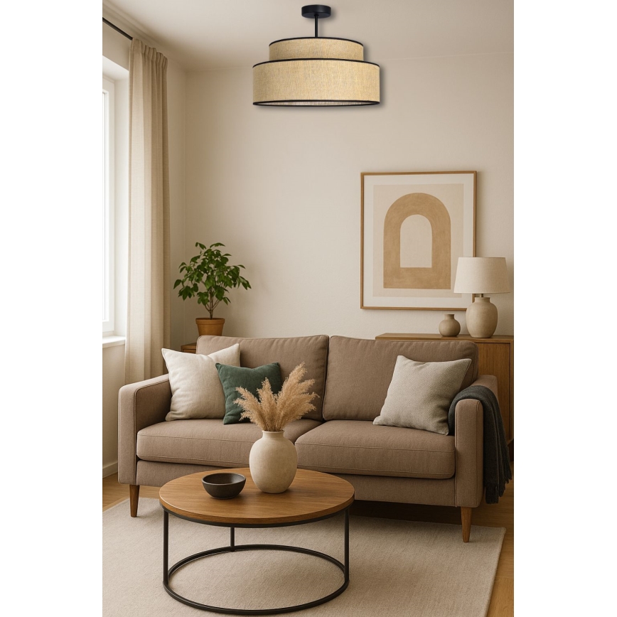 Prisadený luster BOHO 1xE27/60W/230V béžová
