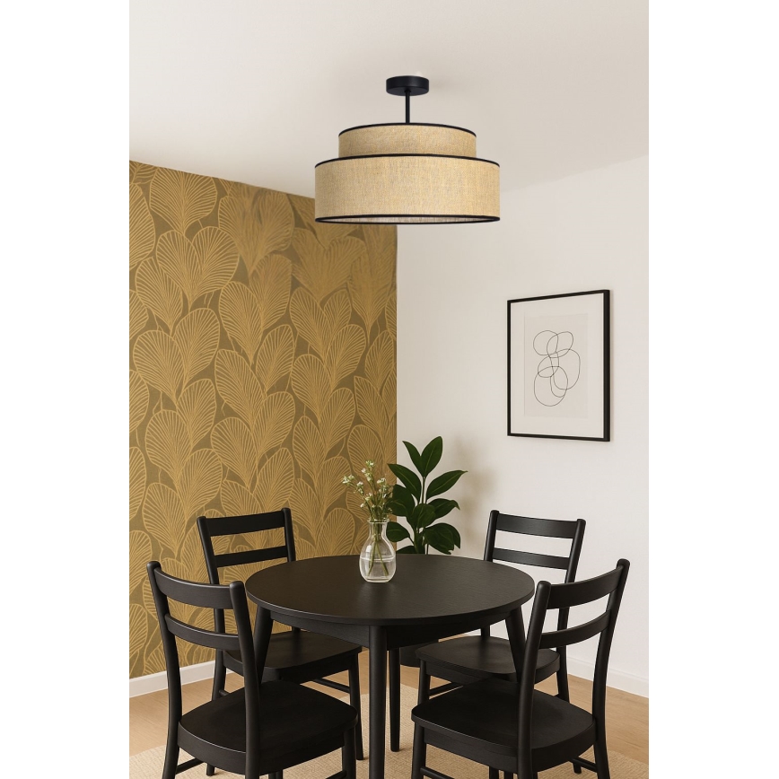 Prisadený luster BOHO 1xE27/60W/230V béžová
