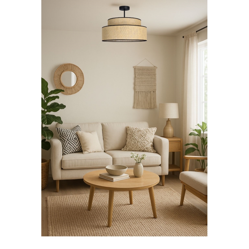 Prisadený luster BOHO 1xE27/60W/230V béžová