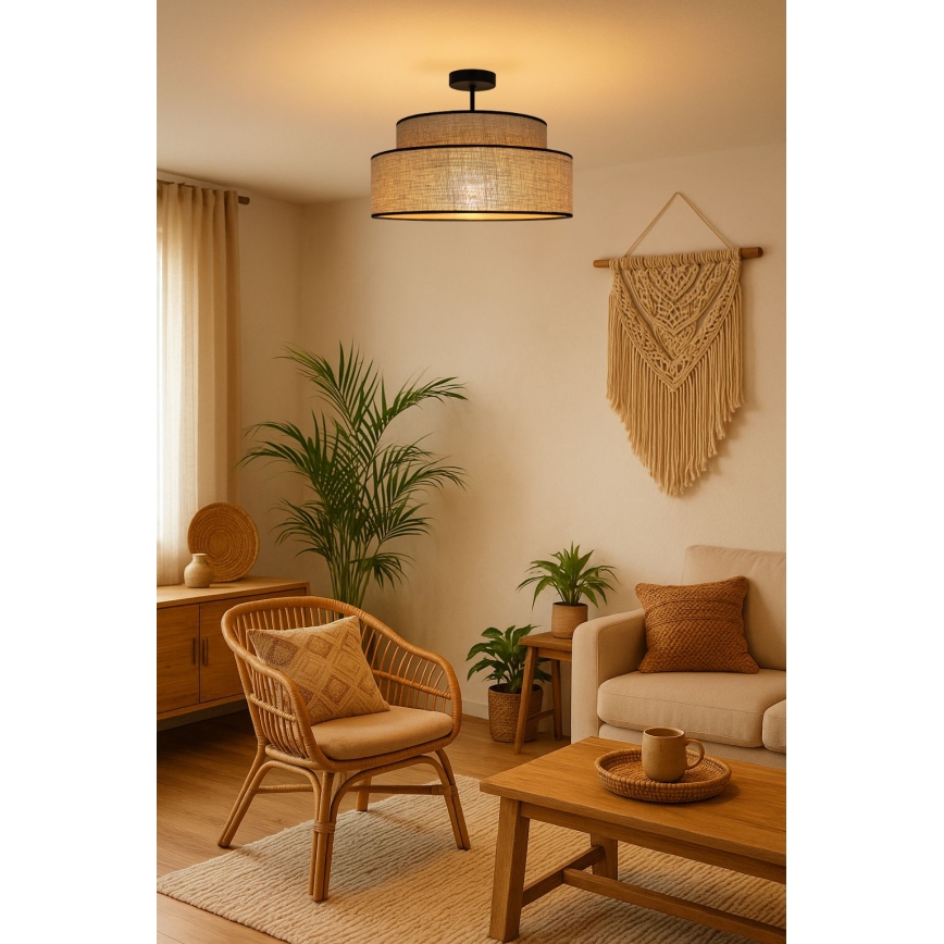 Prisadený luster BOHO 1xE27/60W/230V béžová
