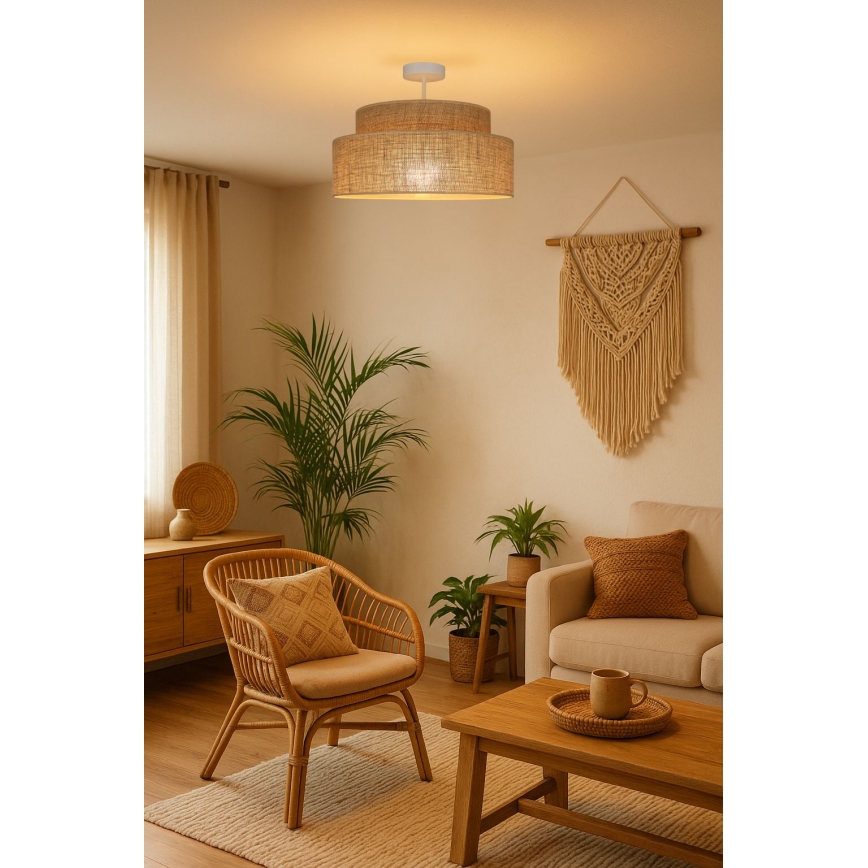Prisadený luster BOHO 1xE27/60W/230V béžová