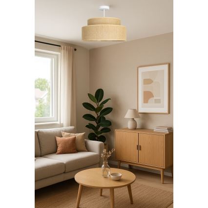 Prisadený luster BOHO 1xE27/60W/230V béžová