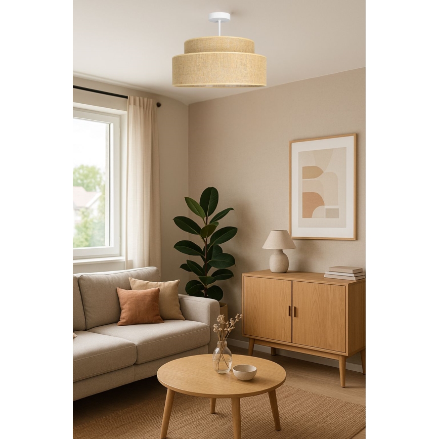 Prisadený luster BOHO 1xE27/60W/230V béžová