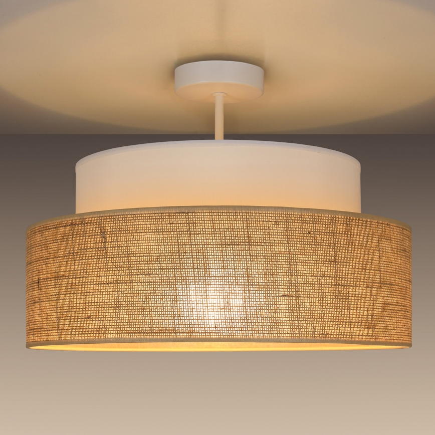 Prisadený luster BOHO 1xE27/60W/230V biela/béžová