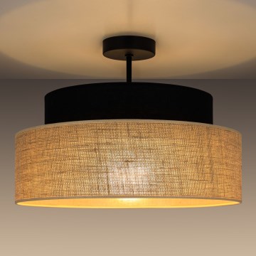 Prisadený luster BOHO 1xE27/60W/230V čierna/béžová