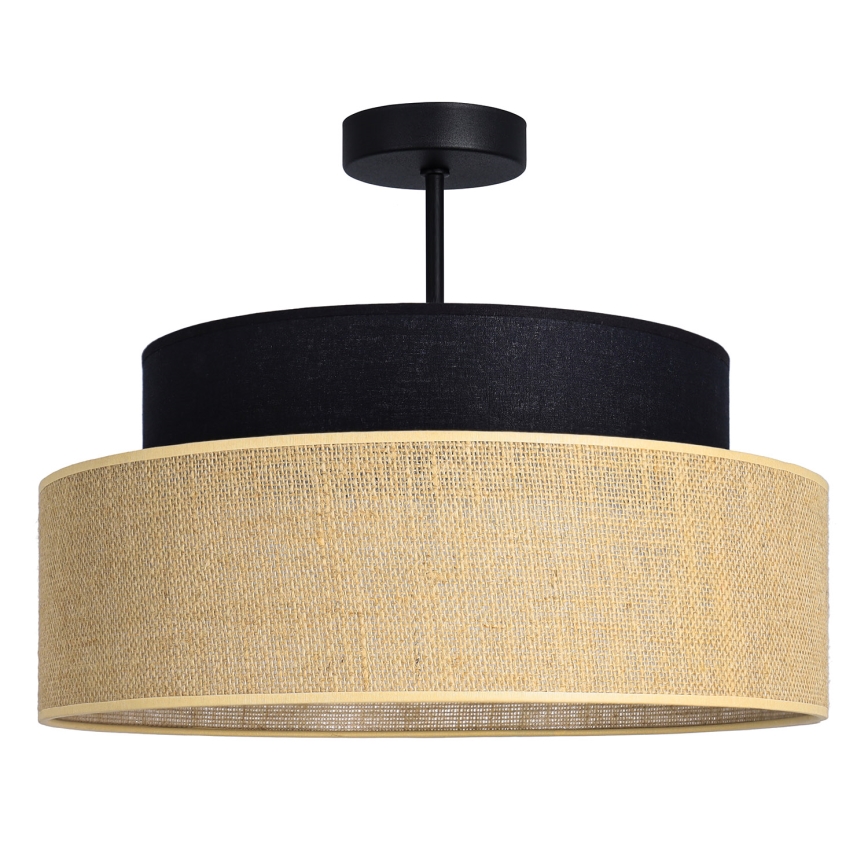 Prisadený luster BOHO 1xE27/60W/230V čierna/béžová