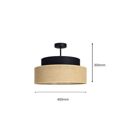 Prisadený luster BOHO 1xE27/60W/230V čierna/béžová