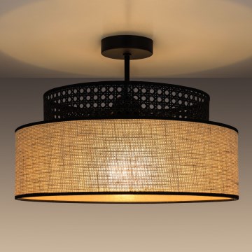 Prisadený luster BOHO 1xE27/60W/230V čierna/ratan