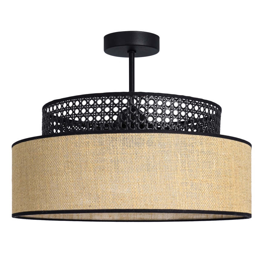 Prisadený luster BOHO 1xE27/60W/230V čierna/ratan