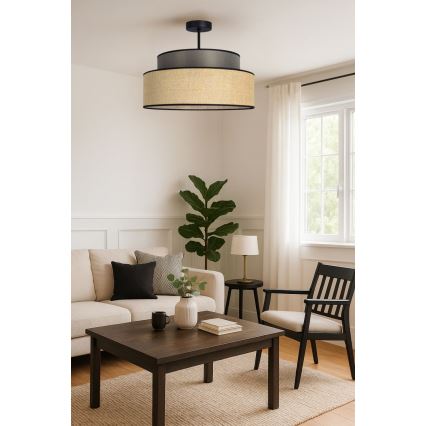 Prisadený luster BOHO 1xE27/60W/230V hnedá/béžová