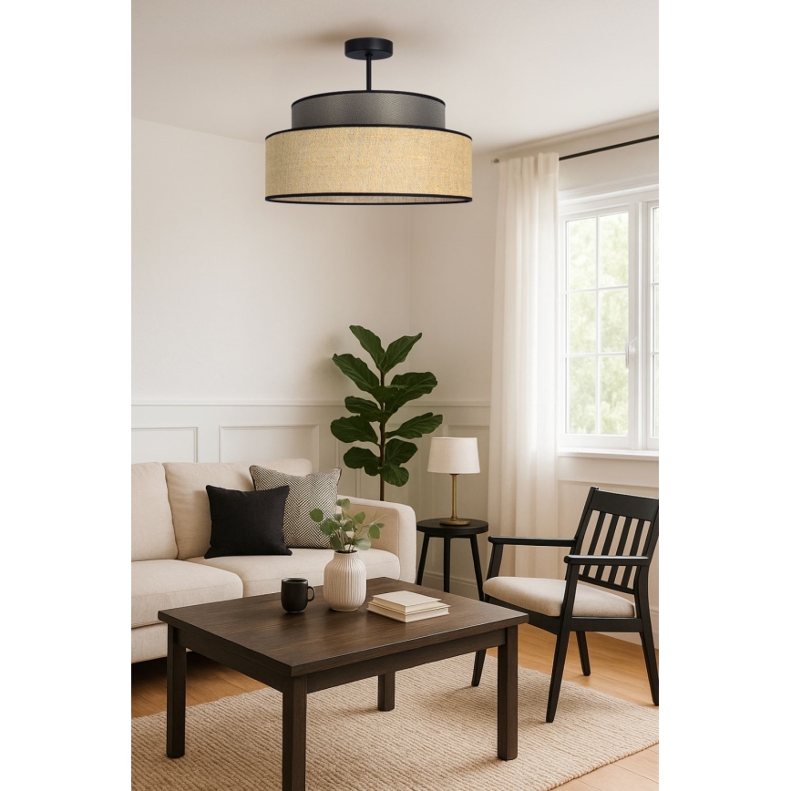 Prisadený luster BOHO 1xE27/60W/230V hnedá/béžová