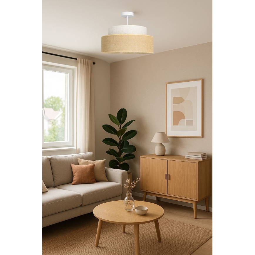Prisadený luster BOHO 1xE27/60W/230V krémová/béžová