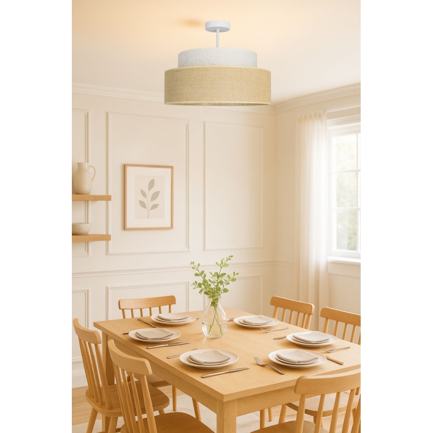 Prisadený luster BOHO 1xE27/60W/230V krémová/béžová
