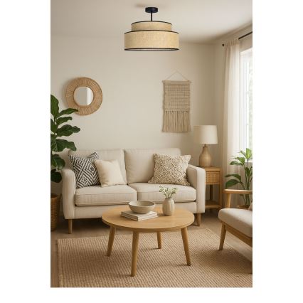 Prisadený luster BOHO 1xE27/60W/230V pr. 40 cm béžová