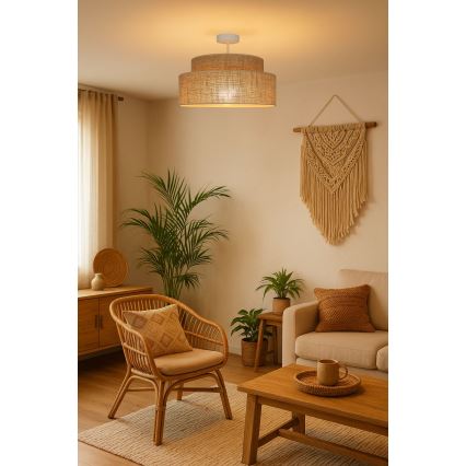 Prisadený luster BOHO 1xE27/60W/230V pr. 40 cm béžová