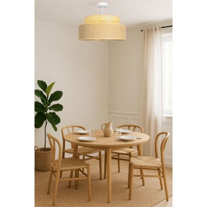 Prisadený luster BOHO 1xE27/60W/230V ratan