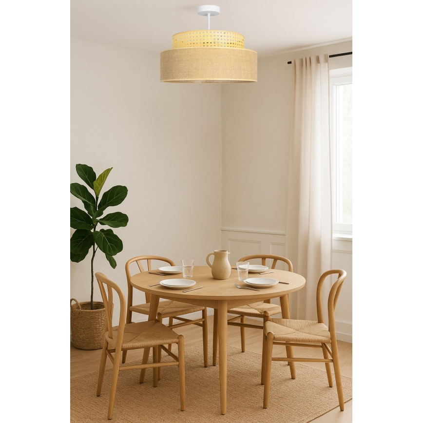 Prisadený luster BOHO 1xE27/60W/230V ratan