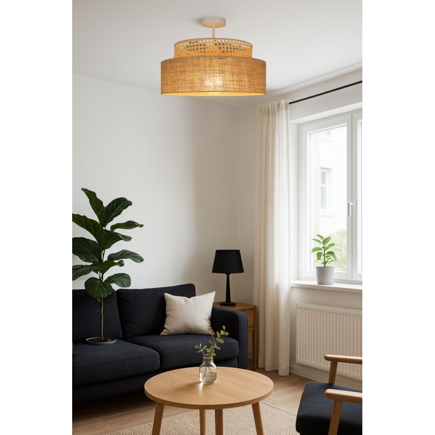 Prisadený luster BOHO 1xE27/60W/230V ratan