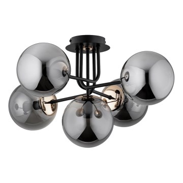 Prisadený luster BOSS 5xE14/10W/230V čierna