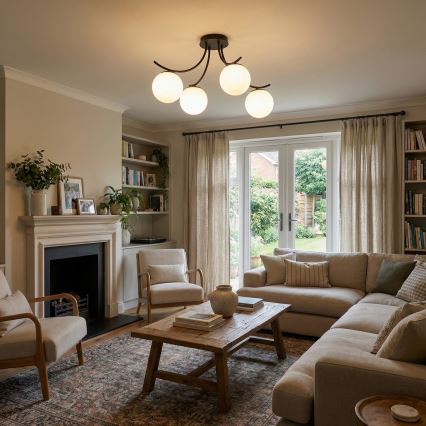 Prisadený luster BOSTON 4xE14/10W/230V čierna