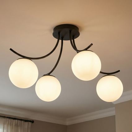 Prisadený luster BOSTON 4xE14/10W/230V čierna