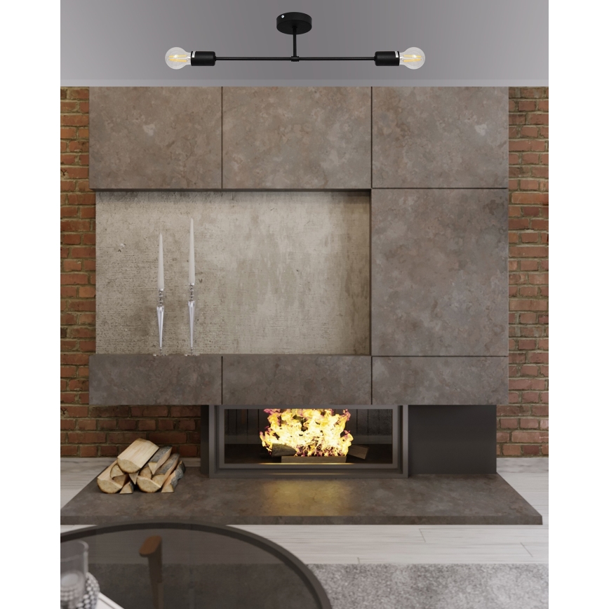 Prisadený luster CAMBRIDGE 2xE27/15W/230V čierna