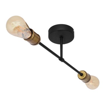 Prisadený luster CAMBRIDGE 2xE27/15W/230V čierna/zlatá