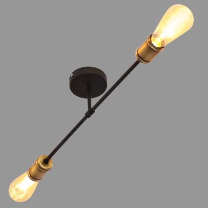 Prisadený luster CAMBRIDGE 2xE27/15W/230V čierna/zlatá