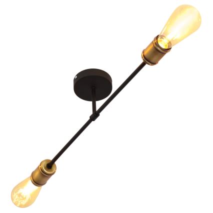 Prisadený luster CAMBRIDGE 2xE27/15W/230V čierna/zlatá