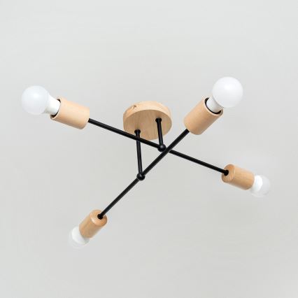 Prisadený luster CAMBRIDGE 4xE27/15W/230V borovica