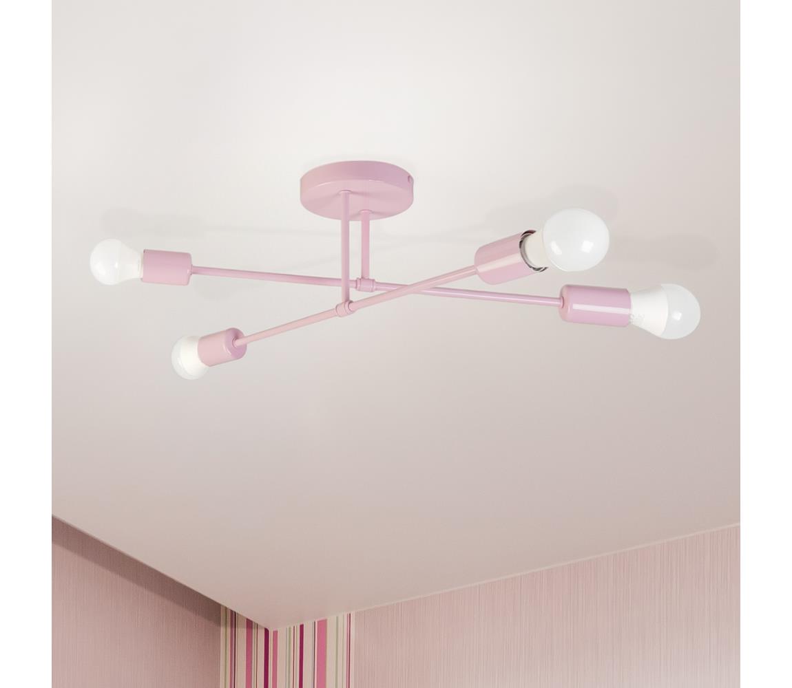 Prisadený luster CAMBRIDGE 4xE27/15W/230V ružová W-2022/4 LPK
