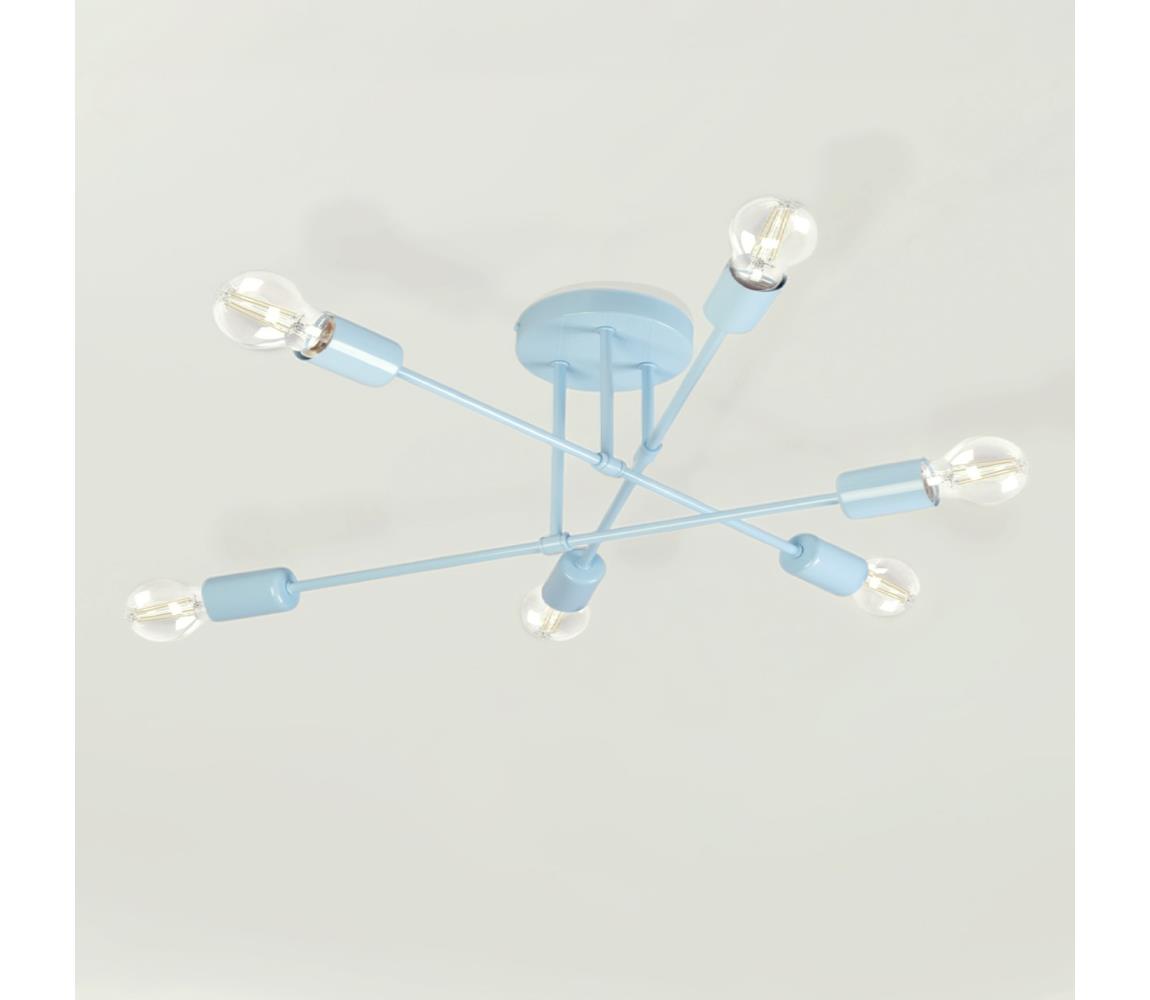 Prisadený luster CAMBRIDGE 6xE27/15W/230V modrý W-2022/6 LBL