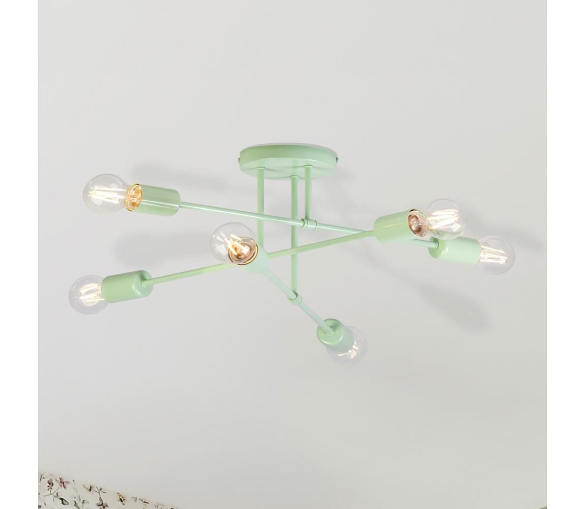 Prisadený luster CAMBRIDGE 6xE27/15W/230V zelený W-2022/6 MT
