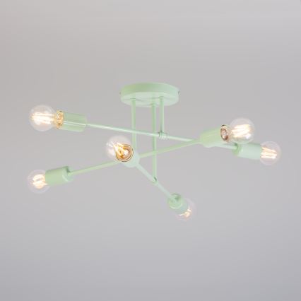 Prisadený luster CAMBRIDGE 6xE27/15W/230V zelený