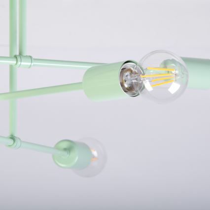 Prisadený luster CAMBRIDGE 6xE27/15W/230V zelený