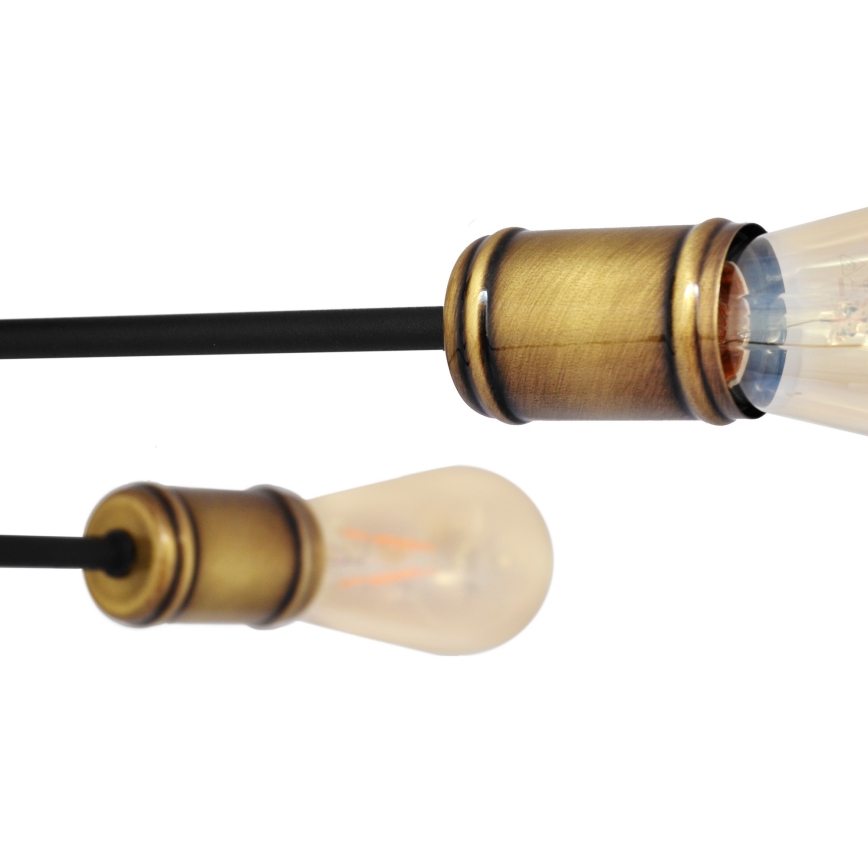 Prisadený luster CAMBRIDGE 6xE27/20W/230V čierna/zlatá