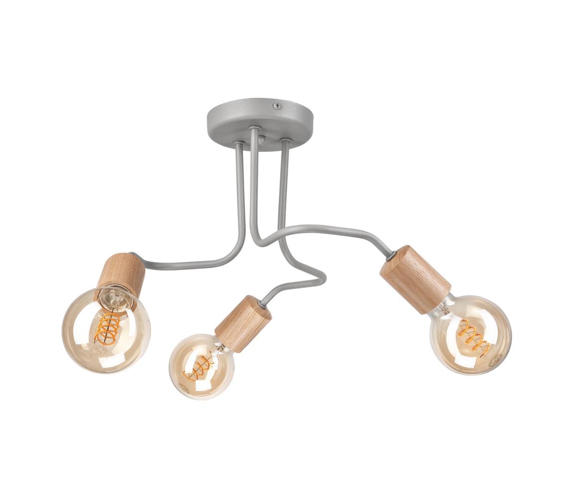 Prisadený luster CONOR 3xE27/60W/230V dub/šedá