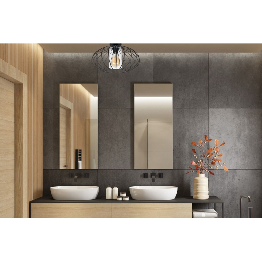 Prisadený luster CORRINI 1xE27/60W/230V pr. 34 cm čierna/číra