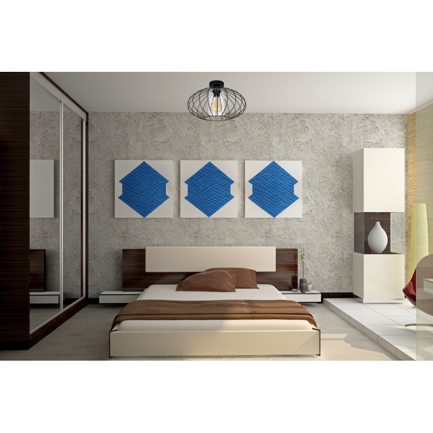 Prisadený luster CORRINI 1xE27/60W/230V pr. 34 cm čierna/číra