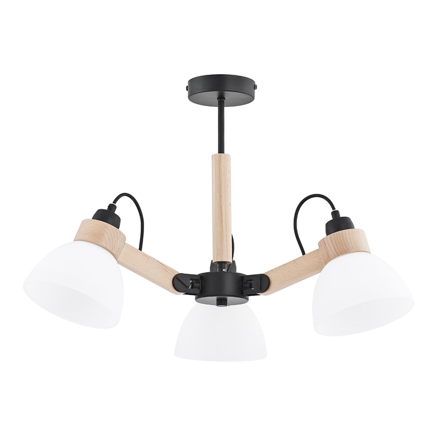 Prisadený luster DANTONA 3xE27/15W/230V čierna/béžová