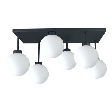 Prisadený luster DEA 6xE14/60W/230V čierna/biela