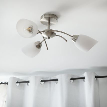 Prisadený luster DONNA 3xE27/60W/230V nikel