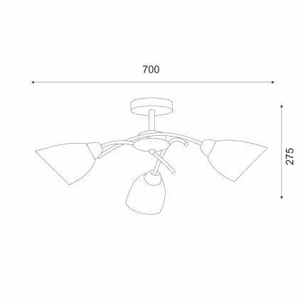 Prisadený luster DONNA 3xE27/60W/230V patina