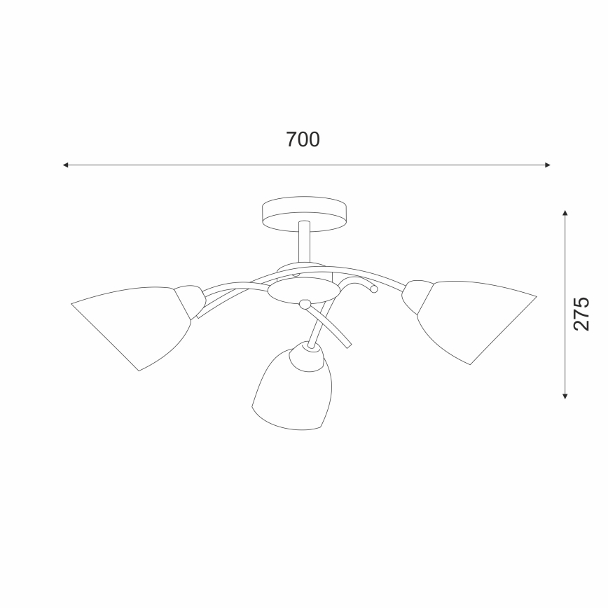 Prisadený luster DONNA 3xE27/60W/230V patina