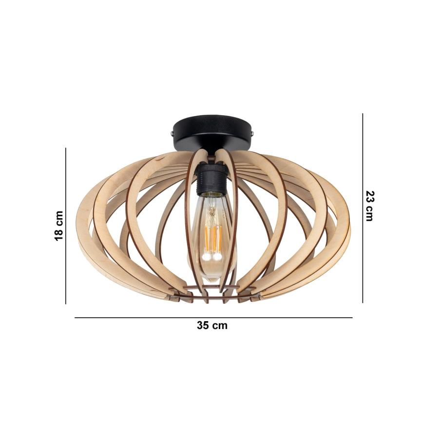 Prisadený luster EARTH 1xE27/60W/230V čierna/béžová