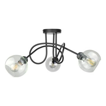 Prisadený luster EVIE 3xE27/60W/230V čierna/číra