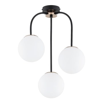 Prisadený luster GAMMA 3xE14/10W/230V čierna/zlatá