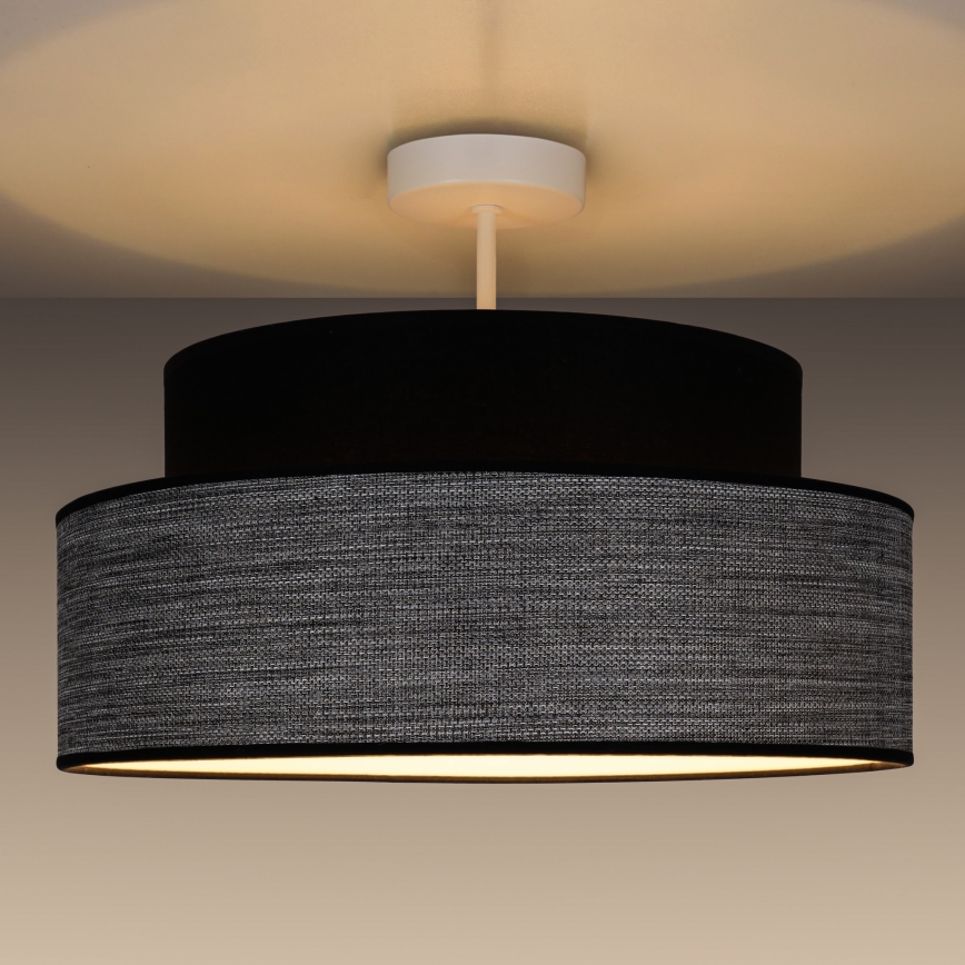 Prisadený luster GRACE 1xE27/60W/230V čierna/šedá