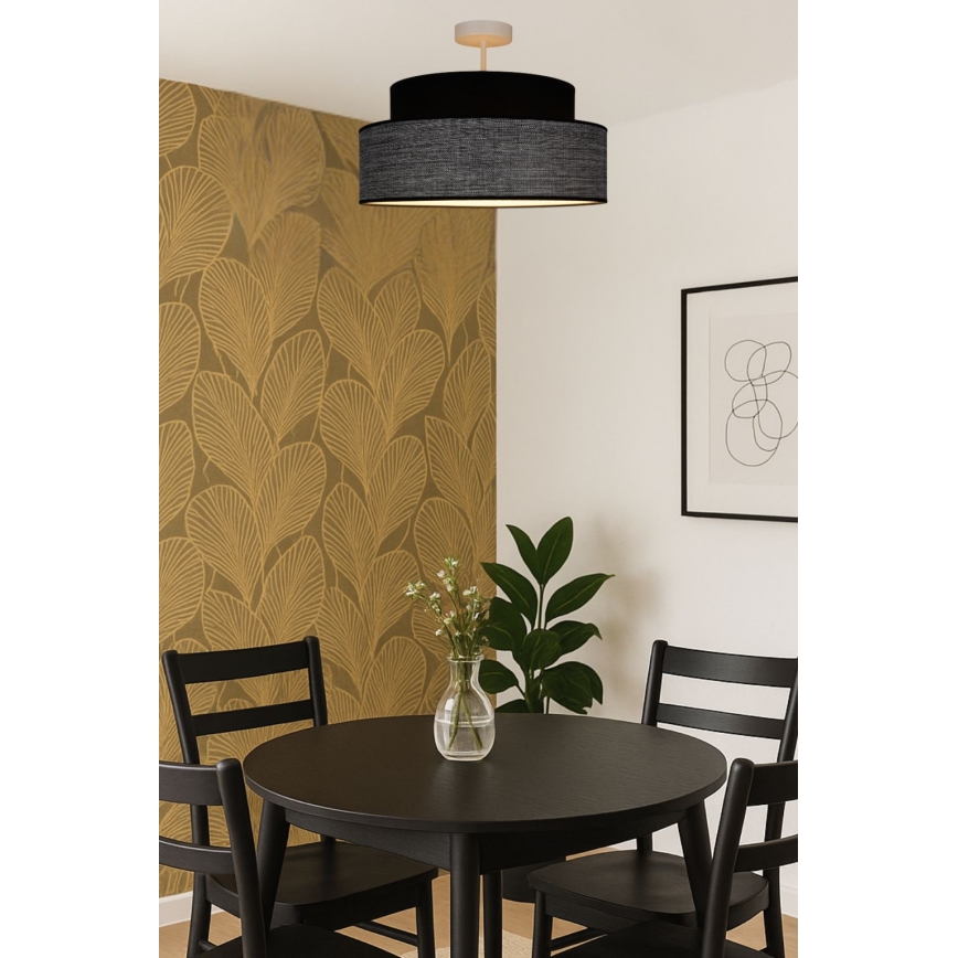 Prisadený luster GRACE 1xE27/60W/230V čierna/šedá