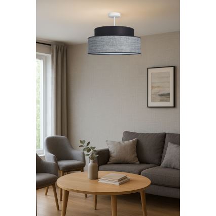 Prisadený luster GRACE 1xE27/60W/230V čierna/šedá